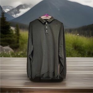 90s Gap Henley Shirt Mens XL Green Long Sleeve Pullover Collared Grunge Casual